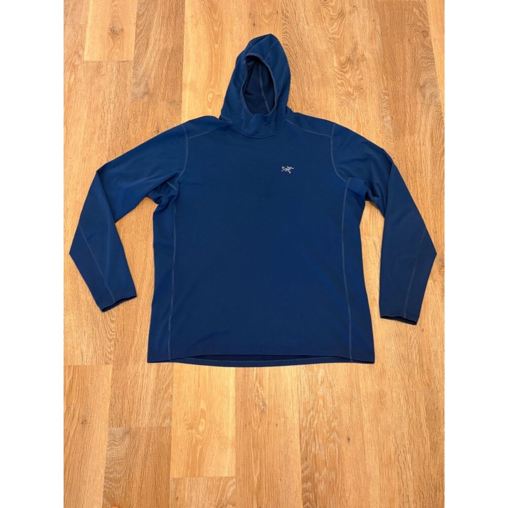 Arc'teryx Men's Admiral Deep Blue Hooded Performance Midlayer Size Large